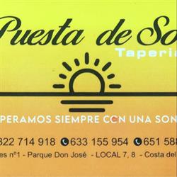 Puesta del sol taperia Red Marlin, Arona
